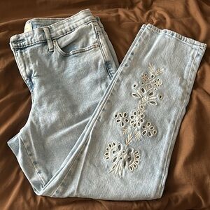 Gap Embroidered High Waist Best Girlfriend Fit Jeans